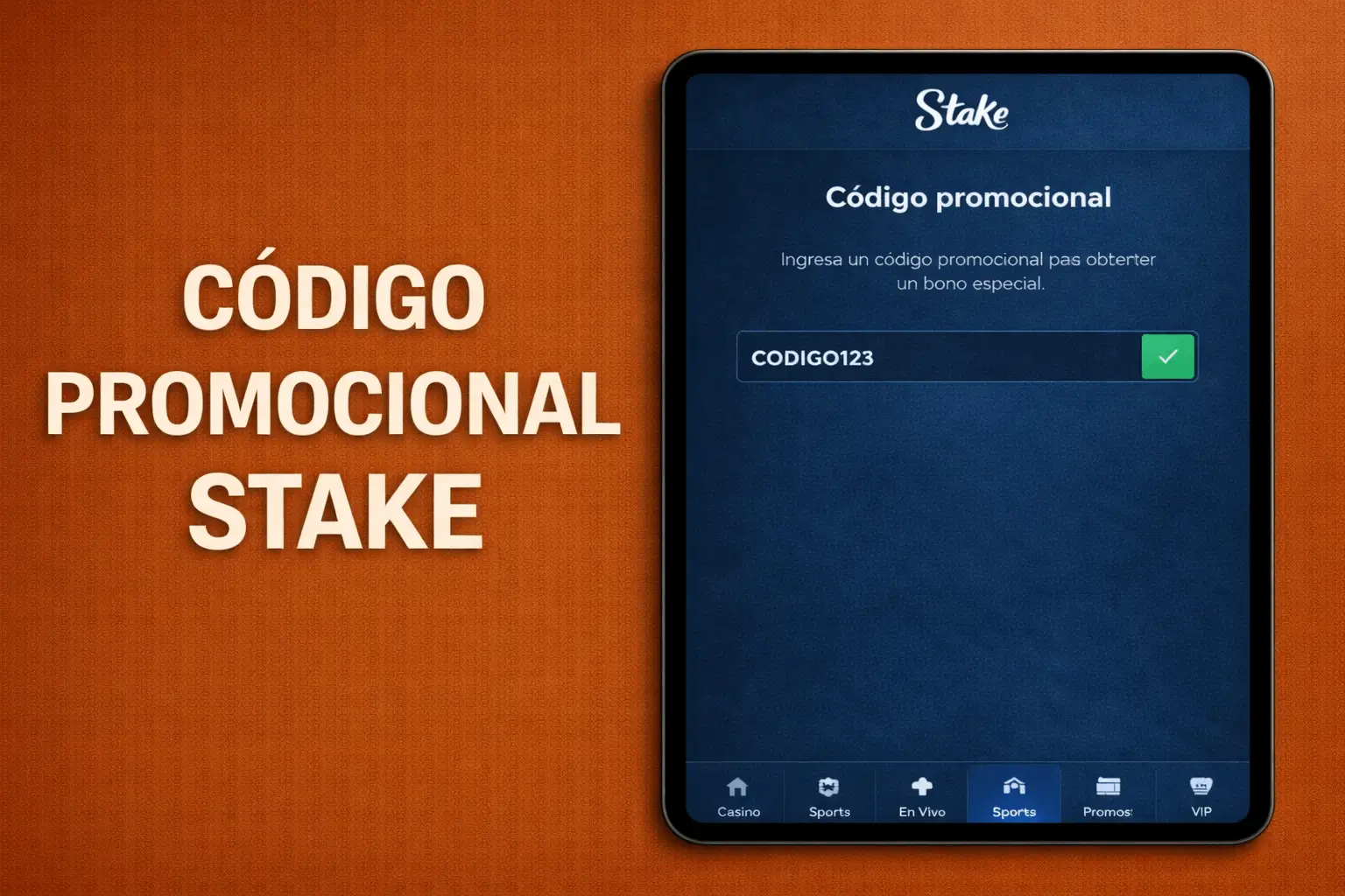 Codigo promocional Stake